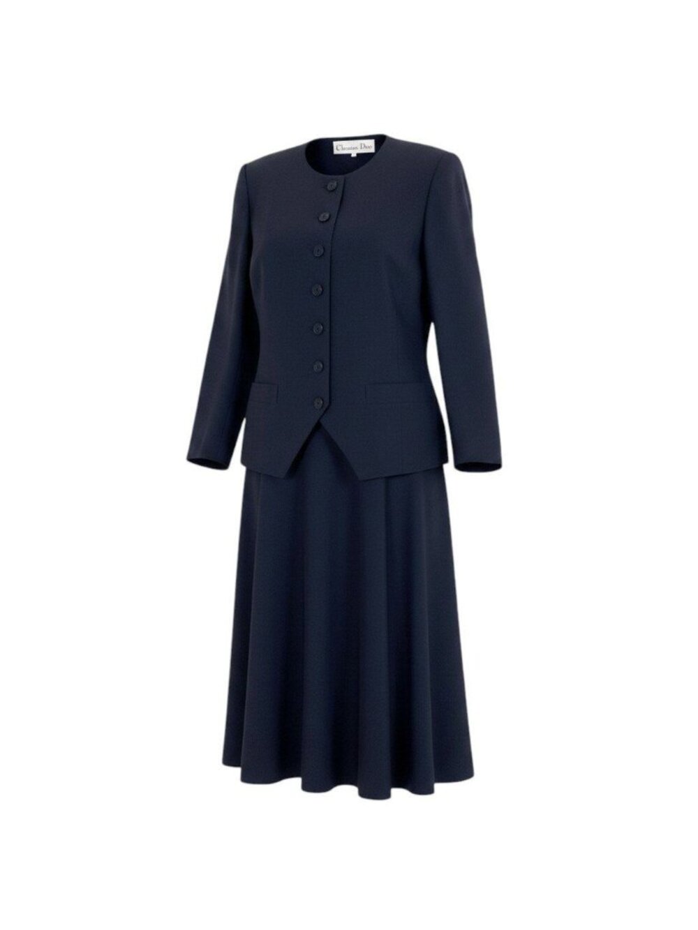 Dior Set Skirt Suit Color Jacket Flare 13 Navy